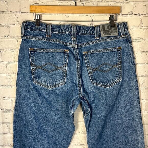 Diamond Gusset Men’s Jeans Button Fly Straight Leg Denim Jeans USA Workwear - Picture 5 of 8